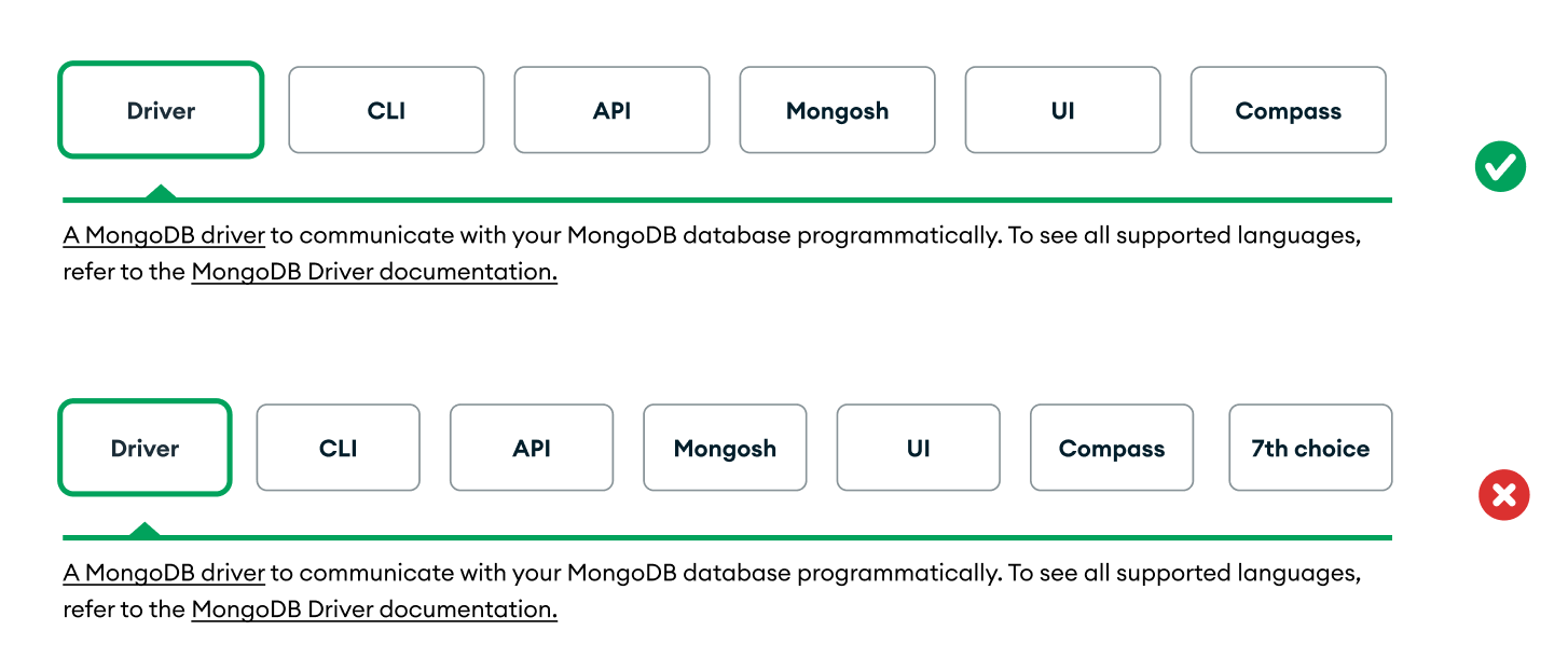 method selector options