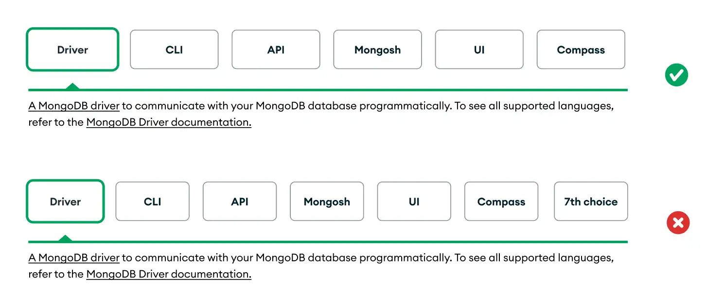 method selector options